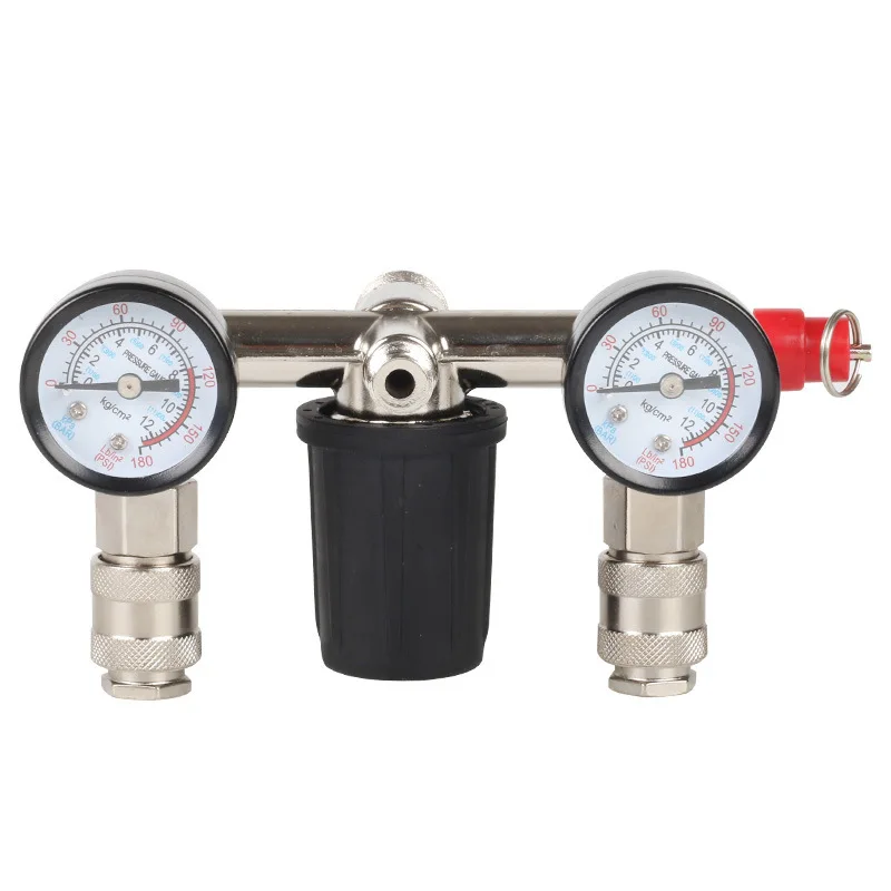 

Air compressor accessories Air outlet bracket Black hat adjustable pressure bracket with European three-in-one connector