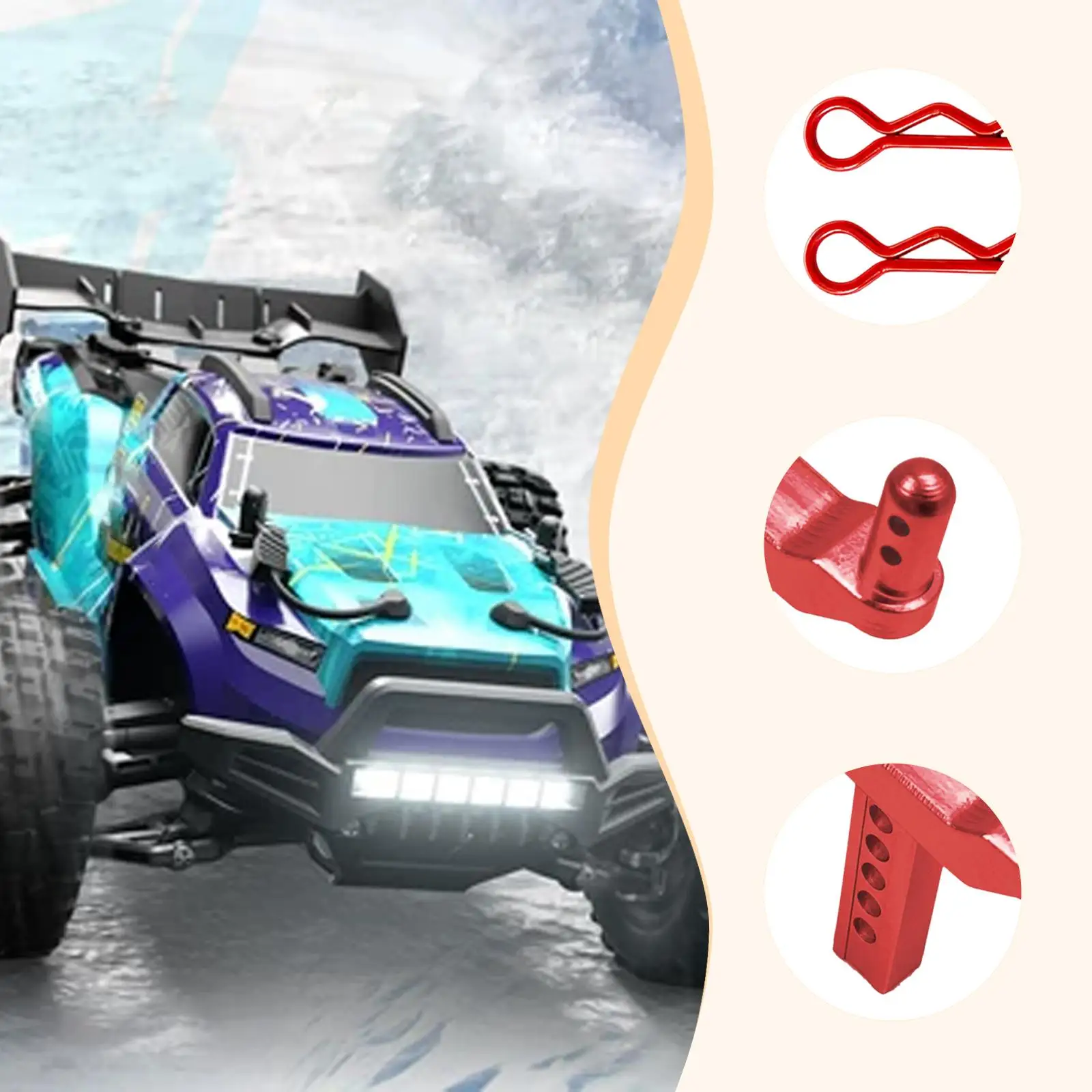 2 pezzi 1:16 RC Supporti per montanti carrozzeria Sostituzione ad alte prestazioni RC Shell Colonna RC Body Post per modello 16103 16102 16102Pro 16101