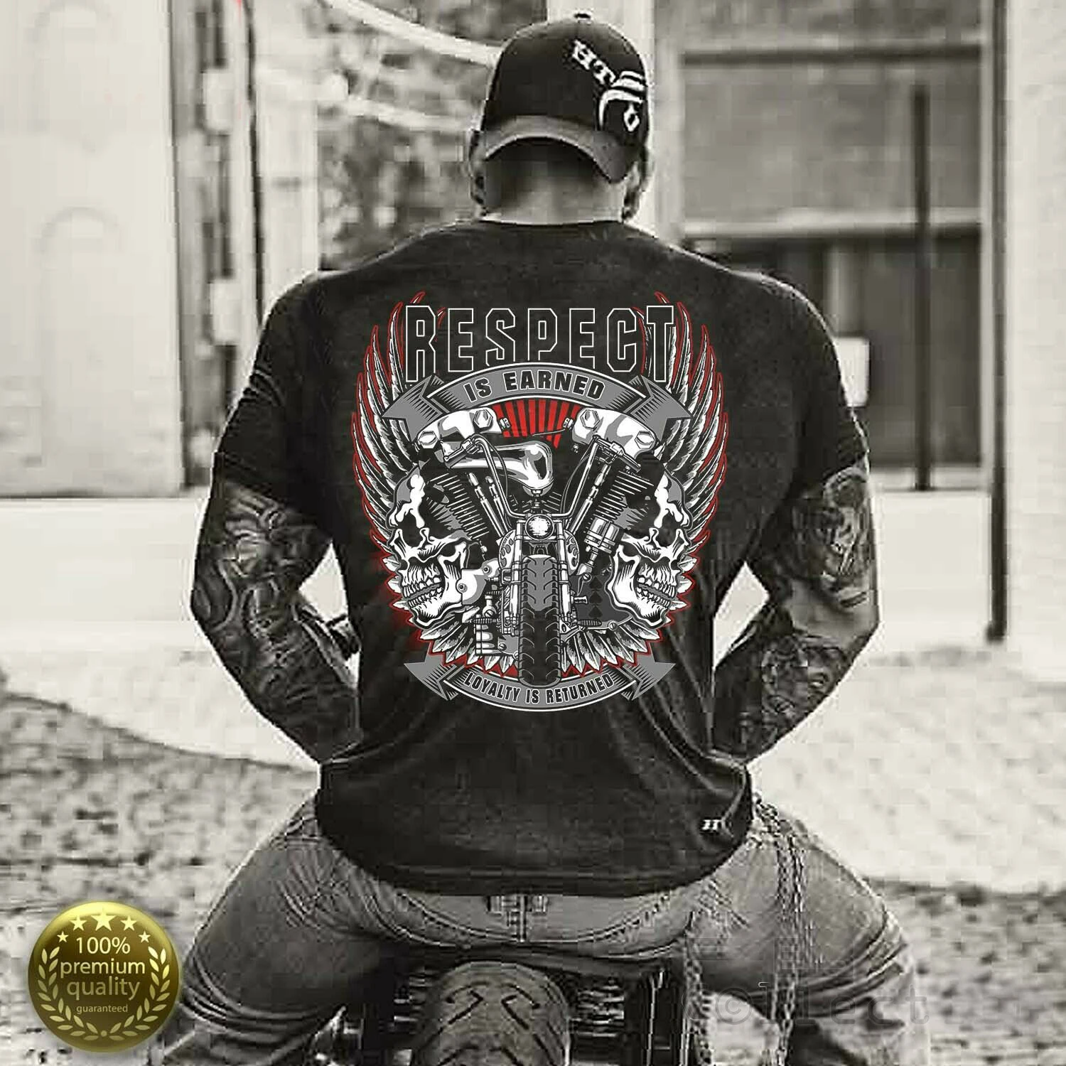 Respect Is Earned. Fashion Motorcycle Chopper Motorcyclist T-Shirt 100% Cotton O-Neck Summer Short Sleeve Casual Mens T-shirt