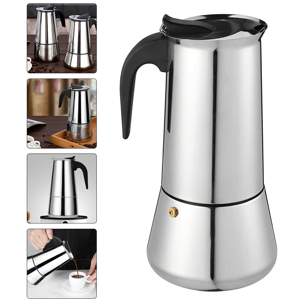 

Coffee Pot Espresso Holder 300ML Machine European Style Stainless Steel Office Portable Kettle