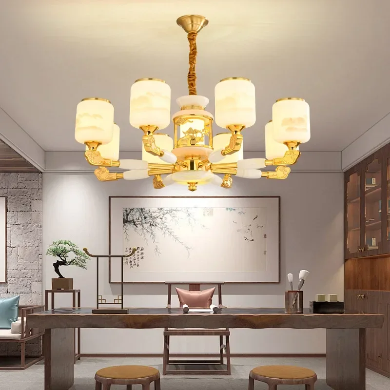 CEDRIC Contemporary Luxury Brass Pendent Lamp  Chinese style Living Room Dining Room Bedroom Villa Hotel Sample Room Chandelier