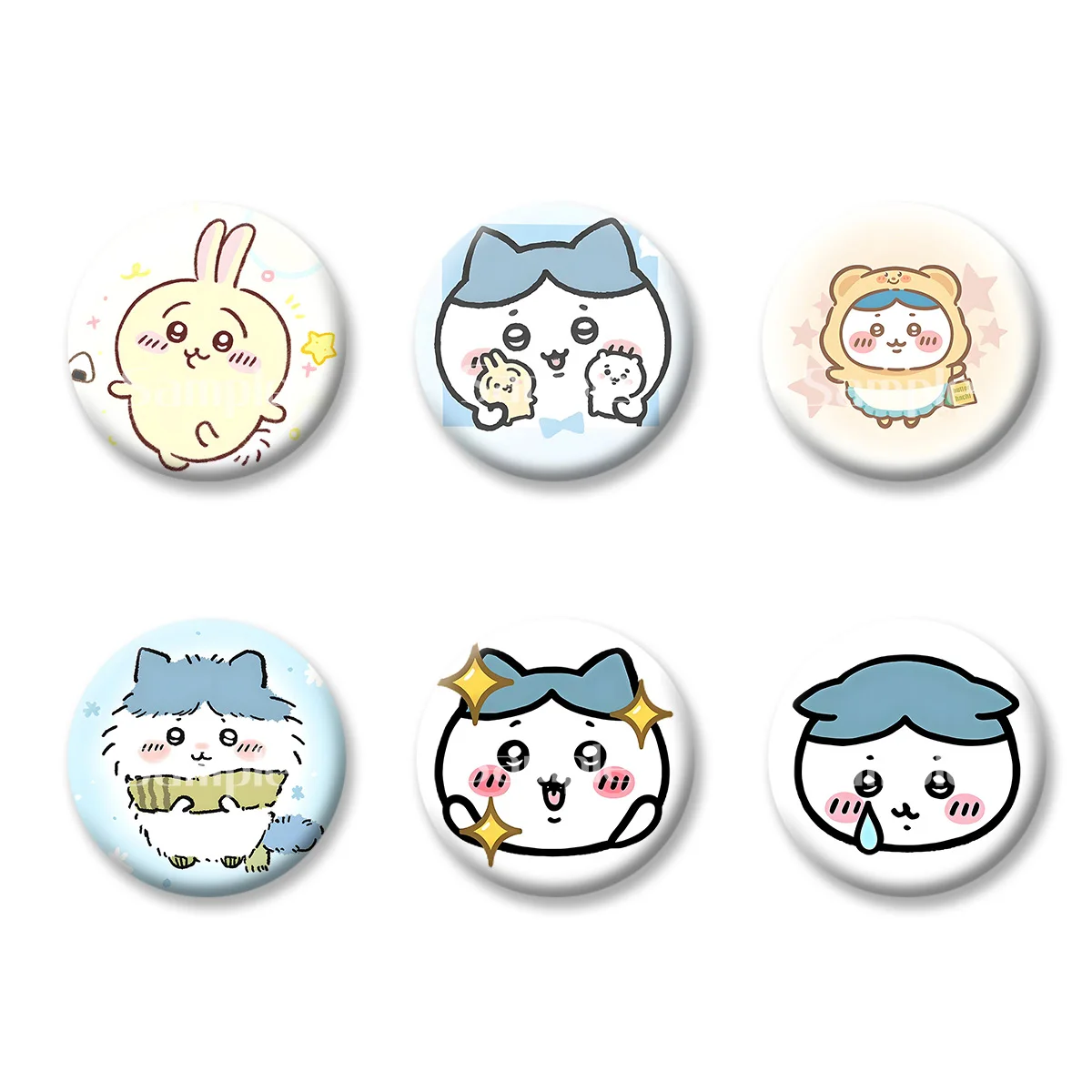 

Flash Badge Cards Chiikawa Anime Cartoon Cute Style Girl Keychains Convenient Makeup Mirror Fridge Magnet ACG Accessories