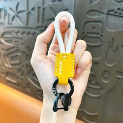 Genuine Leather Metel Auto Keychain 5 Colors Women Men Black Buckle Car Key Ring Chain Holder Jewelry Gift New