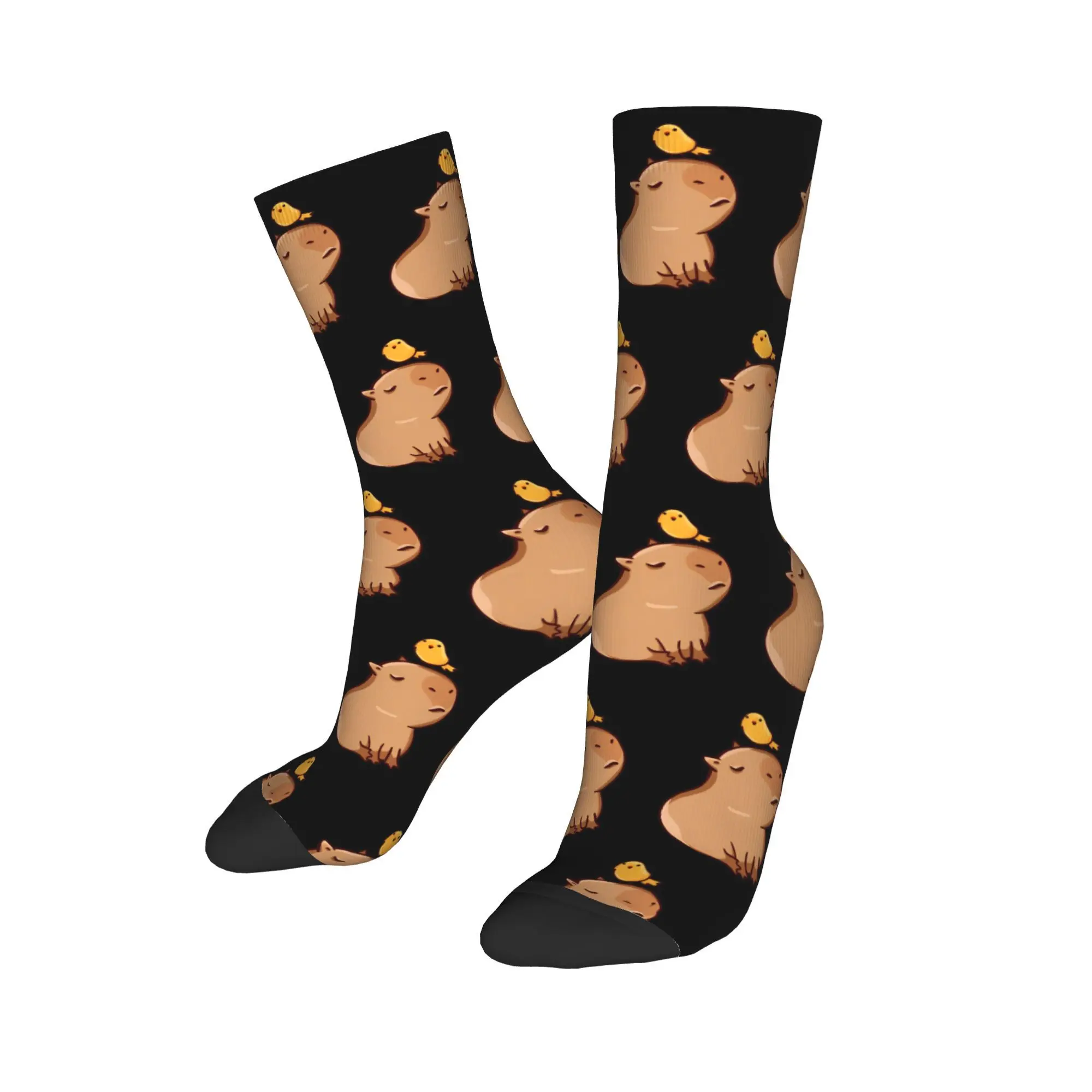 Capybara Meme Middle Socks for Women Men All Seasons Bird Soft Long Socks Sweat Absorbing