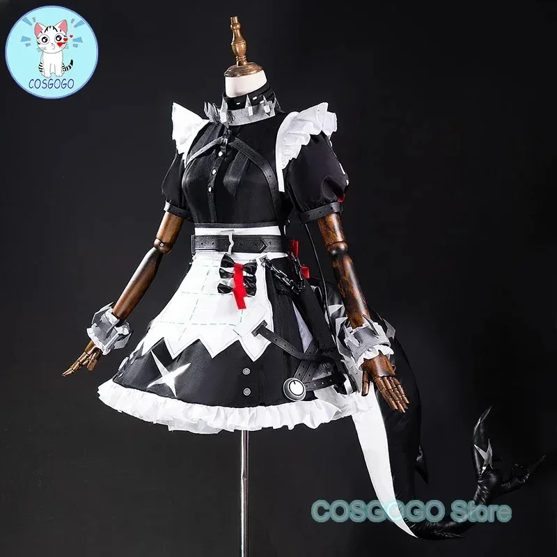 Game Zenless Zone Zero Ellen Joe Victoria Home Economics Maid Attire Cosplay Costume Halloween Outfits Women Anime Clothing Tail
