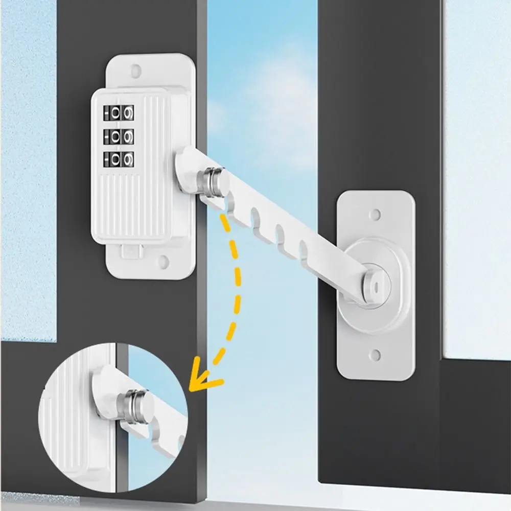 Self-adhesive Window Safety Lock Punch-free Anti-pinch Coded Lock System Rust-proof Strong Fixation Digital Password Lock