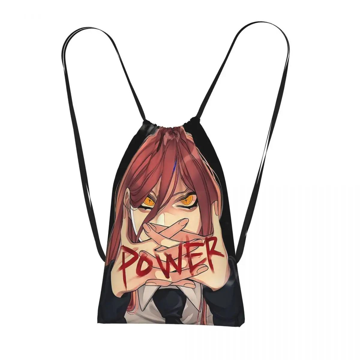 

Power Anime Chainsaw Man Backpacks Portable Drawstring Bags Sundries Bag Book Bags for Travel Students