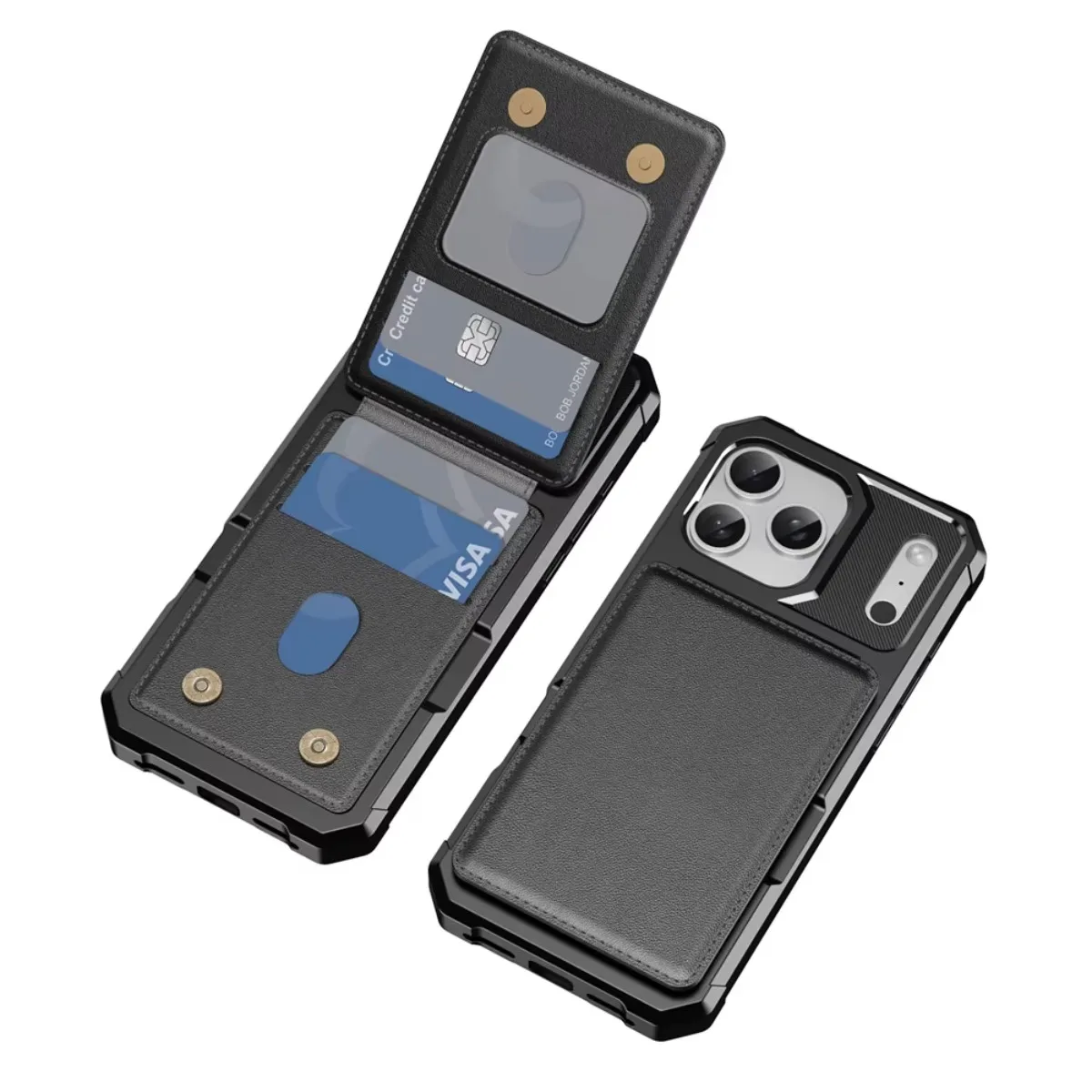 Solt Holder Wallet Cards PU Leather Flip Phone Case for Apple IPhone 17 Air 16E 16 15 14 Plus 13 12 Pro Max Soft Back Cover