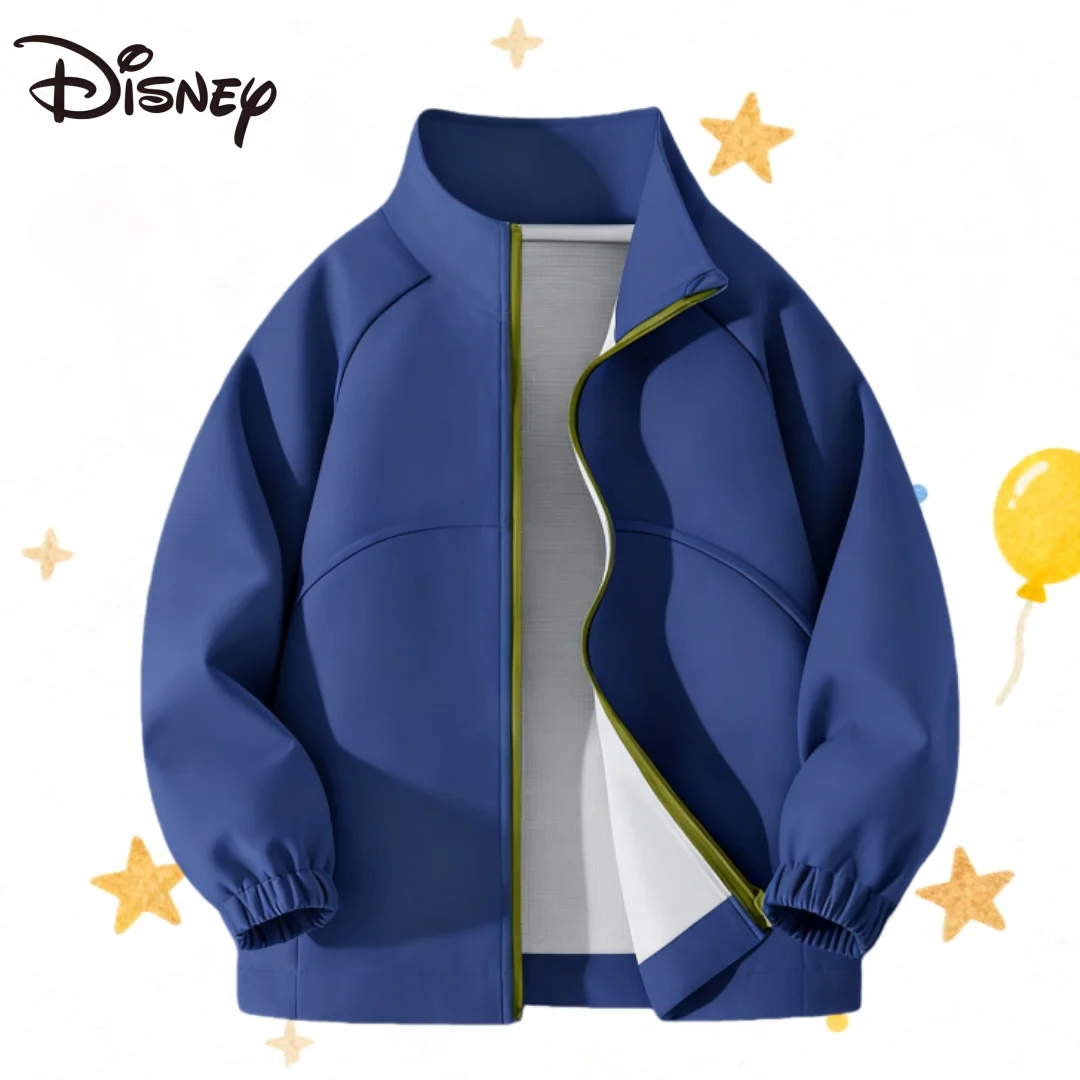 

Детский ветрозащитный кардиган на молнии Disney, детская весенне-осенняя куртка с воротником-стойкой, дышащая удобная верхняя одежда для мальчиков и девочек