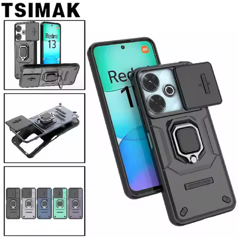 Shockproof Phone Case For Xiaomi Redmi 13C 13X 13 Note 12 12S A3 POCO C65 F5 X5 F6 X6 M6 Pro 4G 5G Armor Magnetic Holder Cover