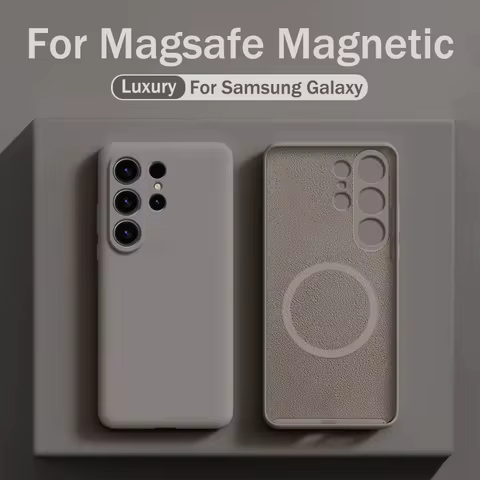 S25 S25U For Samsung Galaxy S24 Ultra S23 S22 Magnetic Liquid Silicone Case For Magsafe Phone Protection A15 A55 A35 A25 A54 5G