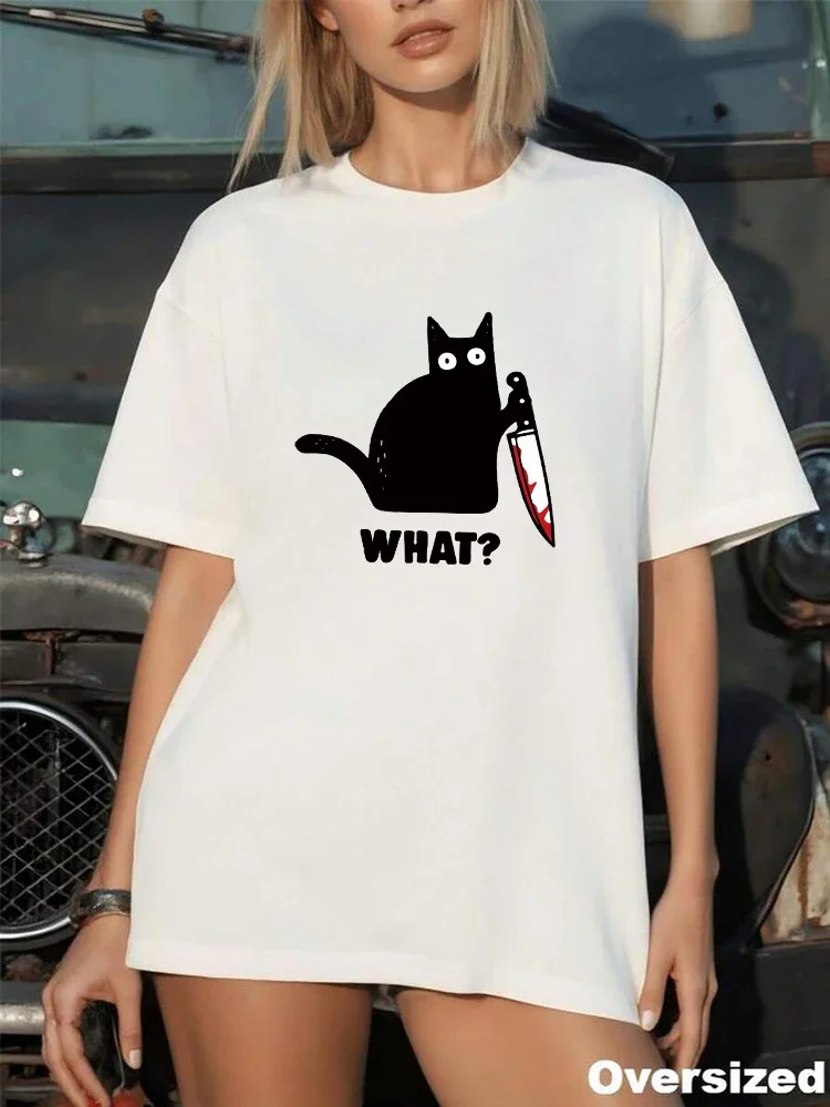Lustiges Niedliches Katzen-Grafik-T-Shirt 2026 Bestseller Damen Oversize-Shirts Frühling Sommer Tägliches Casual-Oberteil für Zuhause und Draußen Komfortable T-Shirts