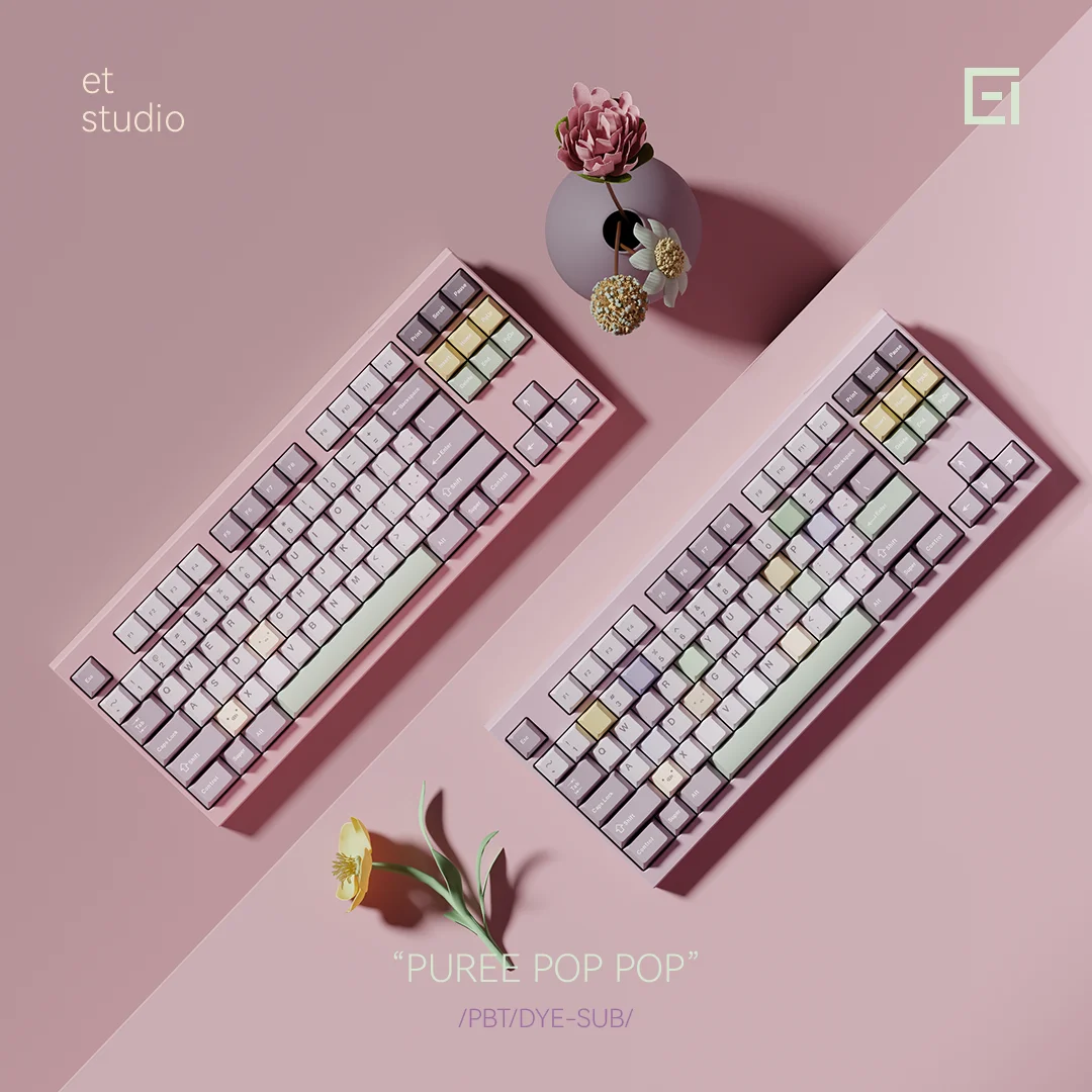 Chosfox&ET 171 klawiszy Taro Paste Pistachio Keycap PBT Keycaps Cherry Height Customiz Mechaniczne klawisze klawiatury Wymienne DIY