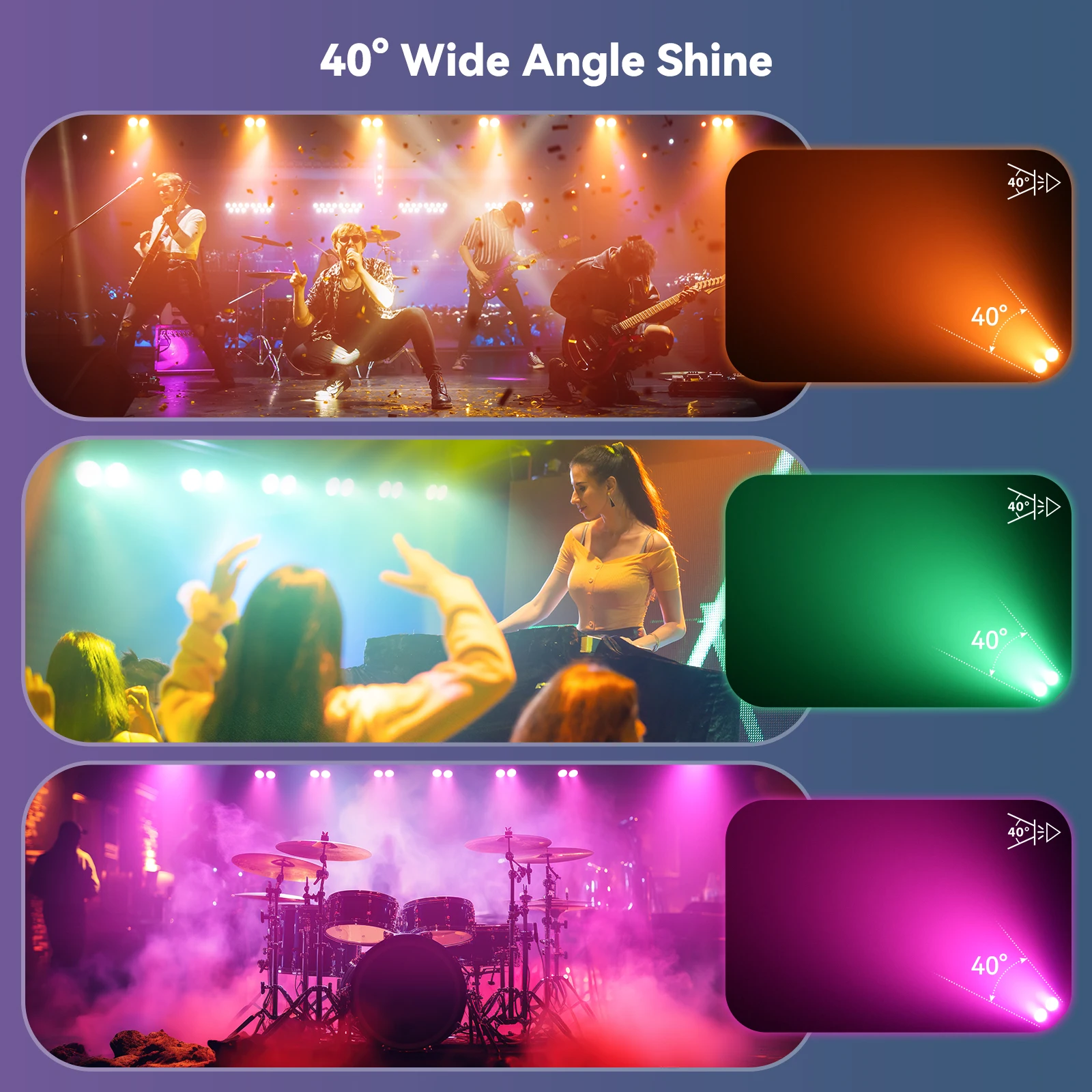 Yiflamefly 4Pcs 180W RGBW COB LED Dyeing Par Light Controlled by DMX512 Sound Activated Ideal For Bars Birthday Parties Clubs