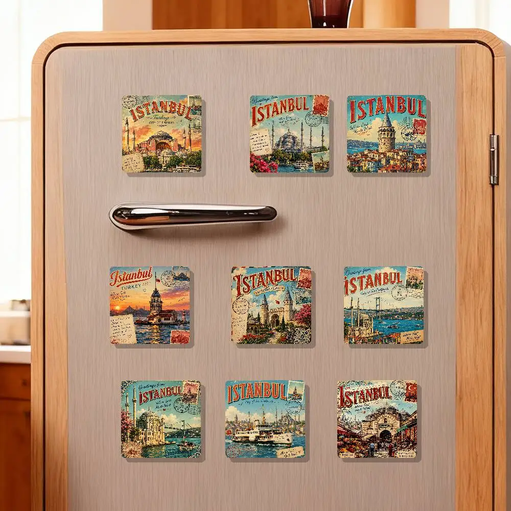 Vintage Postcard Istanbul Refrigerator Magnets Fridge Magnets Cartoon Animal Magnets For Refrigerator Decor Funny Magnetic