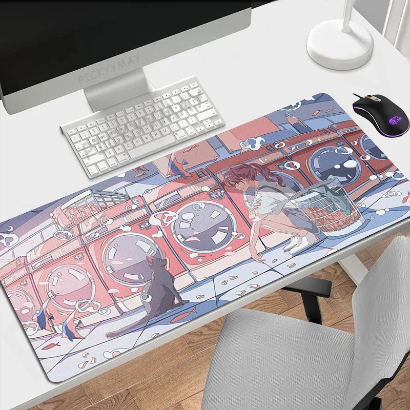 Pixel Design Mouse Pads Locking Edge Gaming Mousepad Gamer Mouse Mat Keyboard Mats Desk Pad Mousepads XXL Non-Slip For Computer