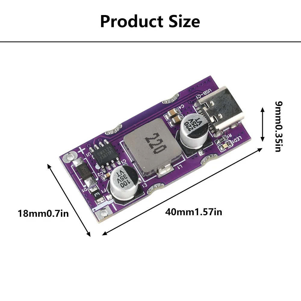 Módulo de carga súper rápida DC 9-31V PD6 3W PD 3,1 QC2.0/3,0 SCP protocolo completo módulo de carga rápida compatible con interfaz tipo C