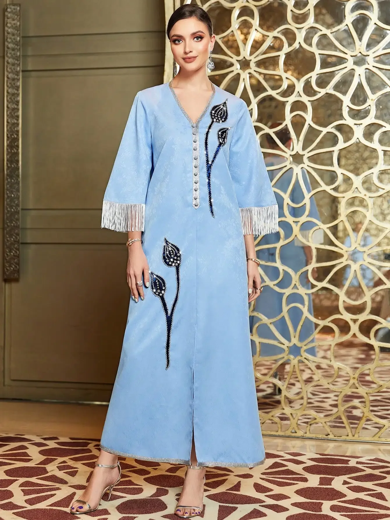 

Eid Muslim Party Dress for Women Abaya Diamond Jalabiya Morocco Evening Dresses Dubai Abayas Kaftan Islam Vestidos Long Robe