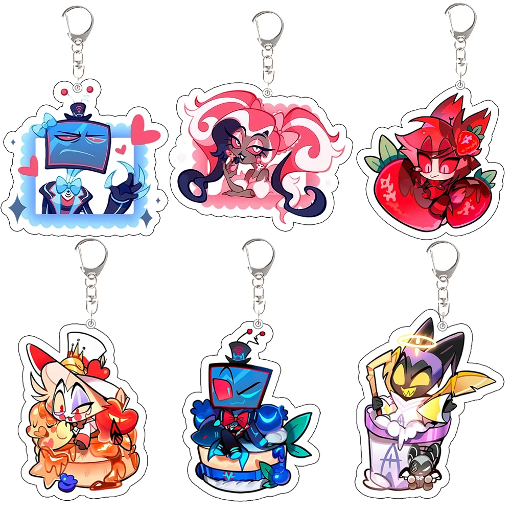 

Аниме акриловый брелок для отеля Hazbin Vox Alastor Lucifer Morningstar рюкзак кулон брелок украшения аксессуары подарок