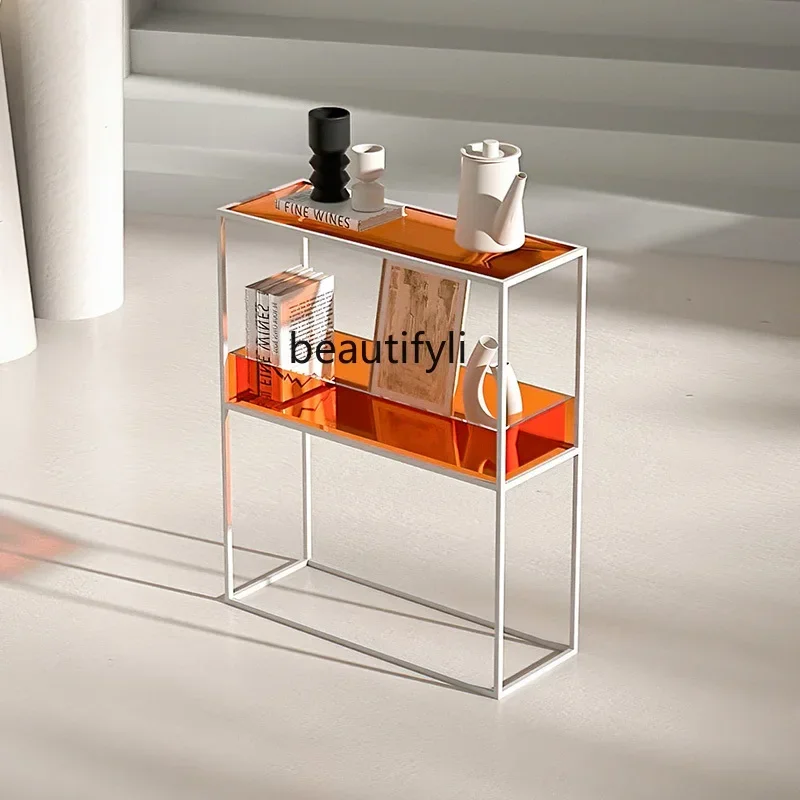 

z Nordic Acrylic Shelf Minimalist Furnishings Ornaments Display Shelf Multi-Layer Floor Storage Rack