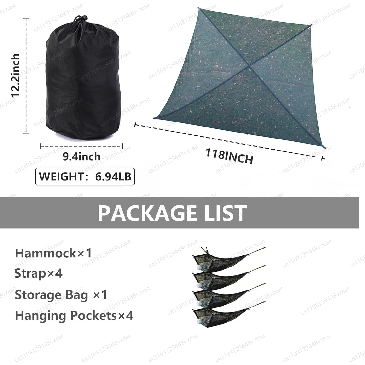 Multi-person Square Hammock in The Air Anti-rollover Lounger Outdoor Camping Air Tent Tree Tent Hammock