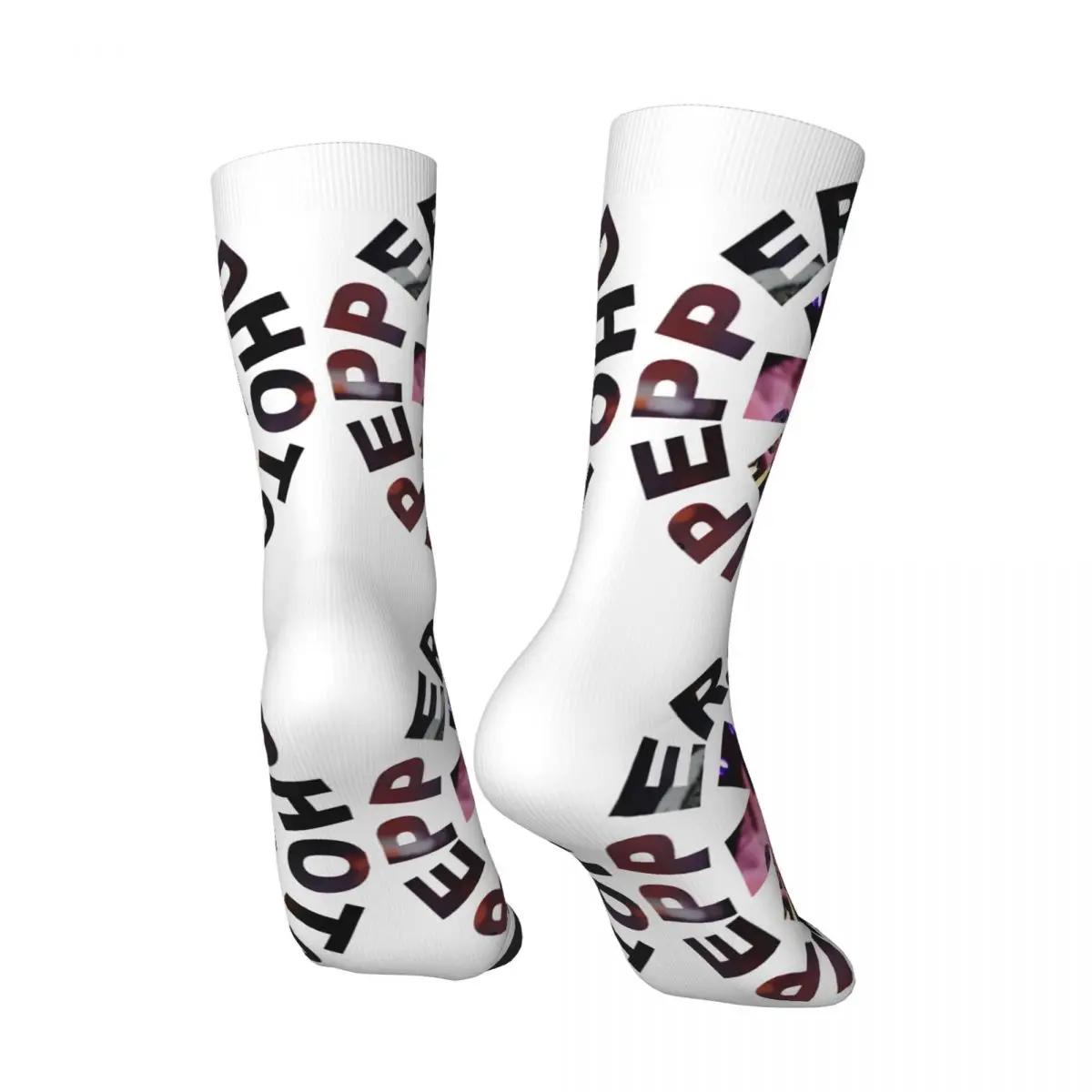 Men's Retro Red Compression Socks, Harajuku Padrão Impresso Novidade Crew Sock, Unisex, Hot