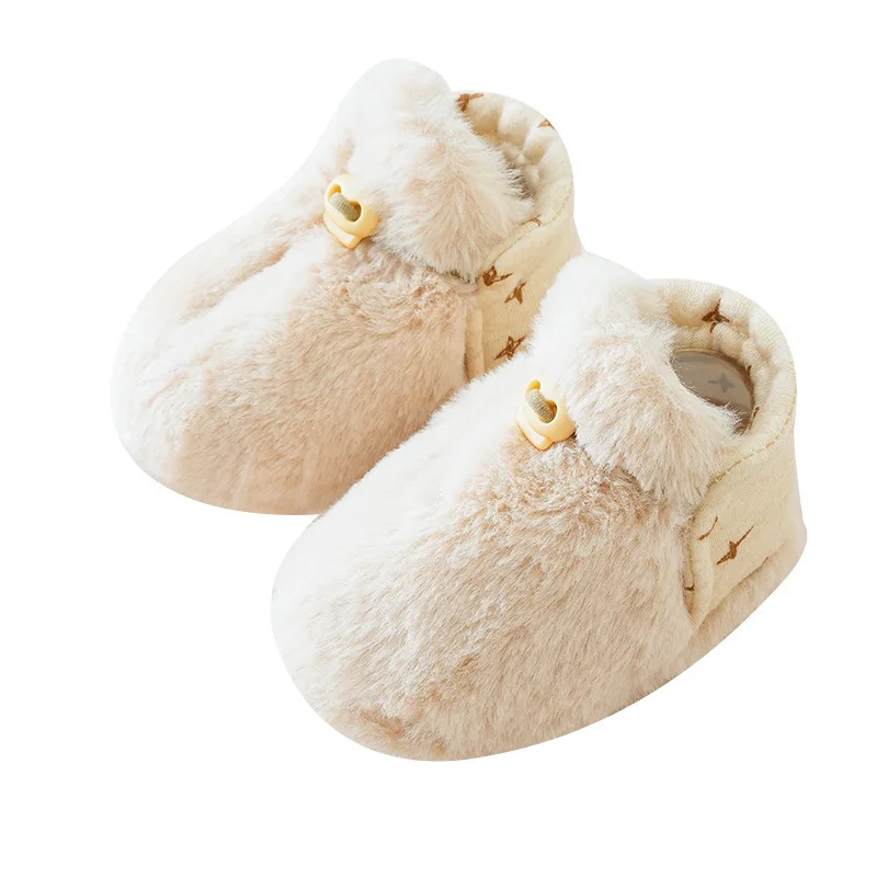 

25 autumn and winter baby warm and socks soft-soled toddler 0-6 months fleece thickened shoes and socks