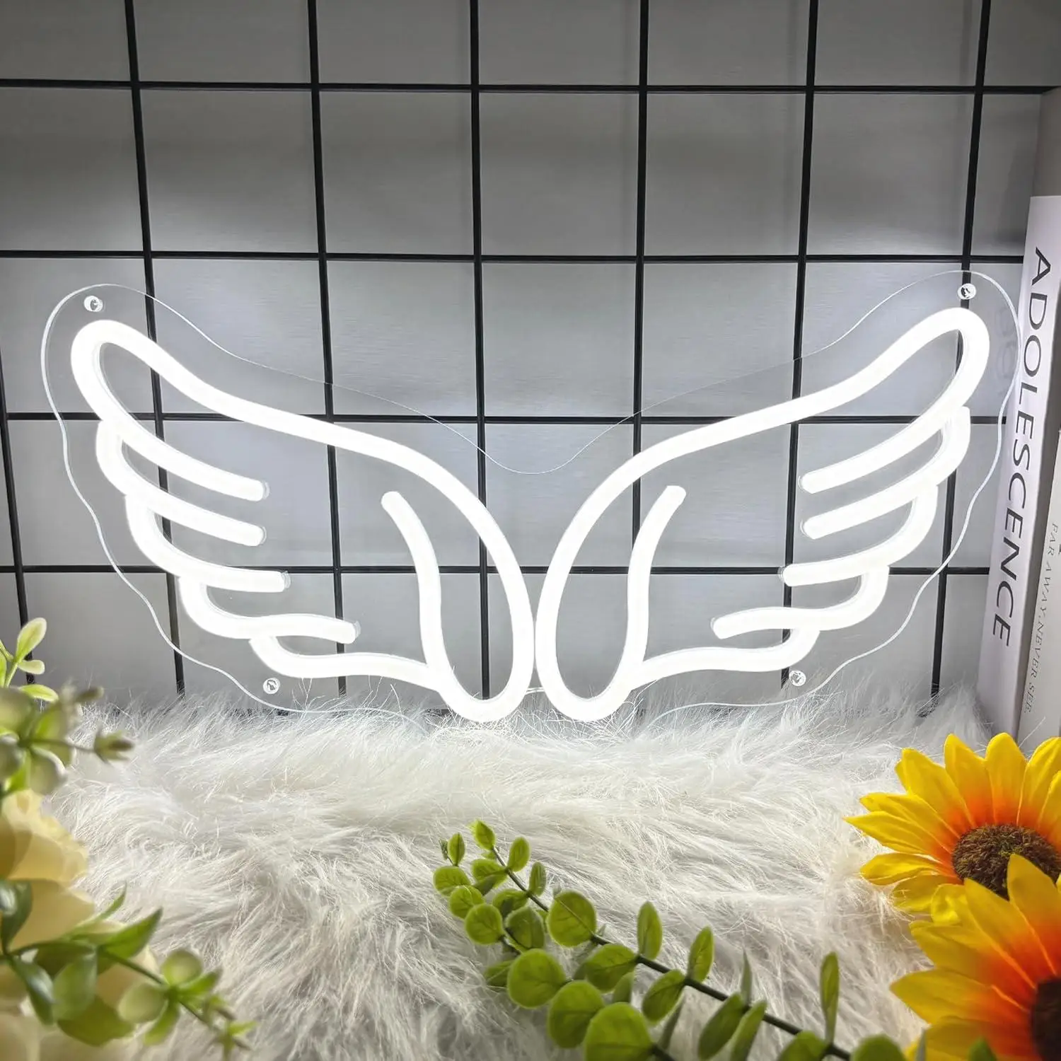 

Wings Neon Sign Angel Wings USB Dimmable LED Lights for Bedroom Game Room Living Room Bar Decoration Special Gifts for Girls
