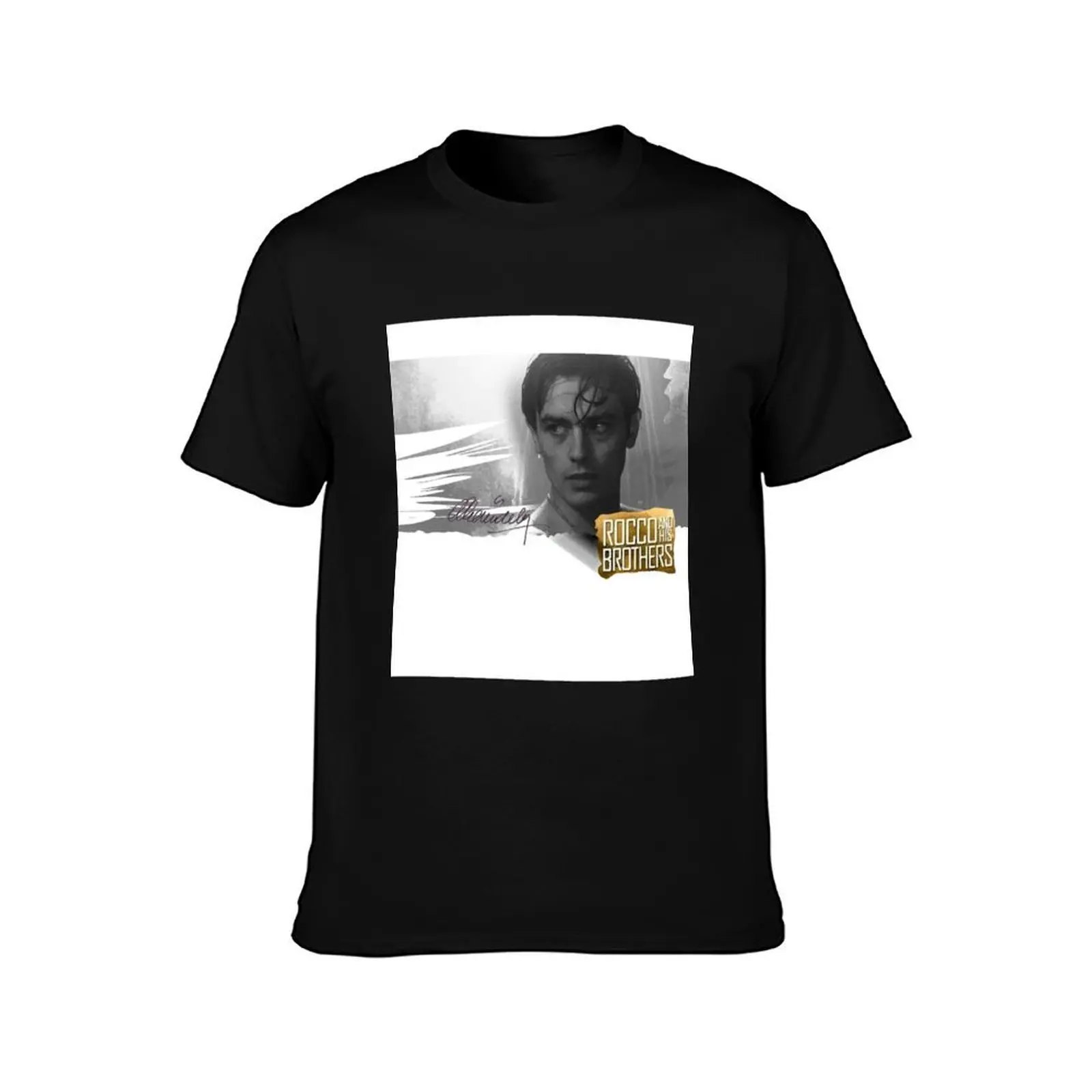 Alain Delon in Rocco and His Brothers, With His Signature (By ACCI) T-Shirt Lightweight Print T-Shirt