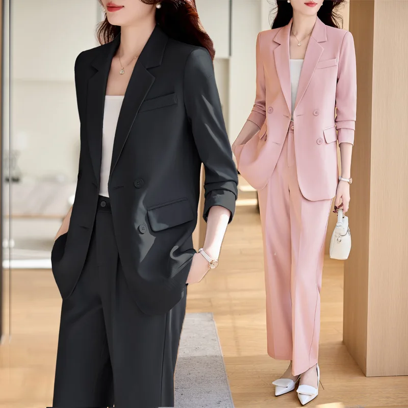 

Pink Suit Jacket Women's High-Grade Spring Clothes New Business Suit Formal Wear Temperament Leisure Suit Overalls