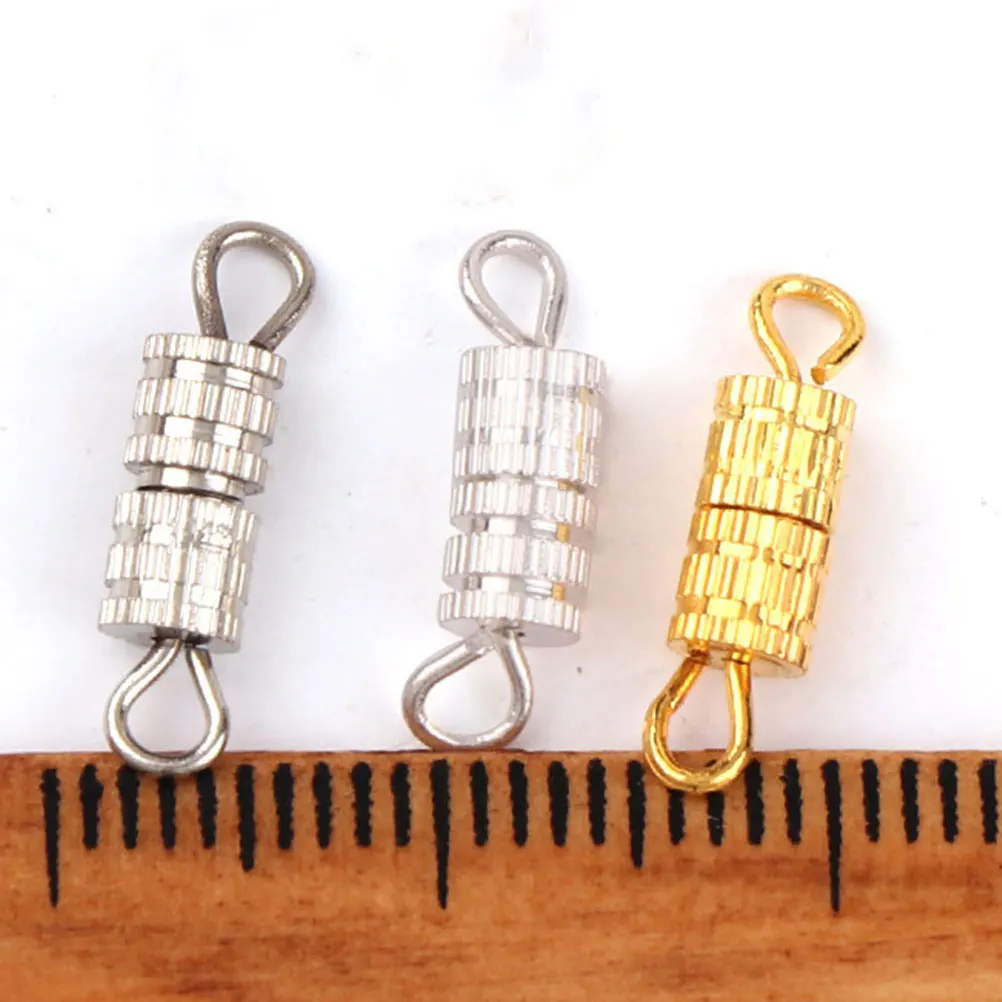 

100pcs 5 Bags Copper Turnbuckle Barrel Screw Clasps for Necklace Bracelet Craft Durable Split Ring Jewelry Accessories
