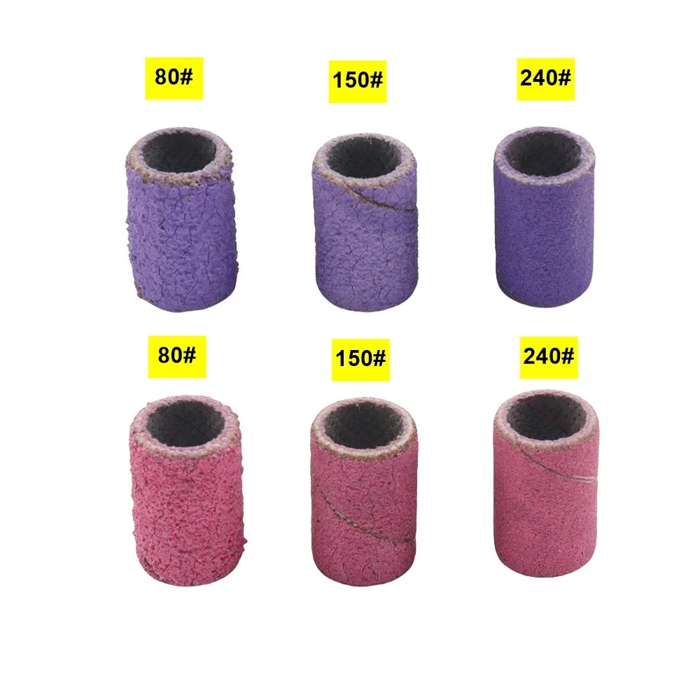 Quality 20pcs per box Big Sanding Bands For Nail Drill Nail Sanding Cap Professional 2 Color Coarse Fine Grit Efile Sand Set