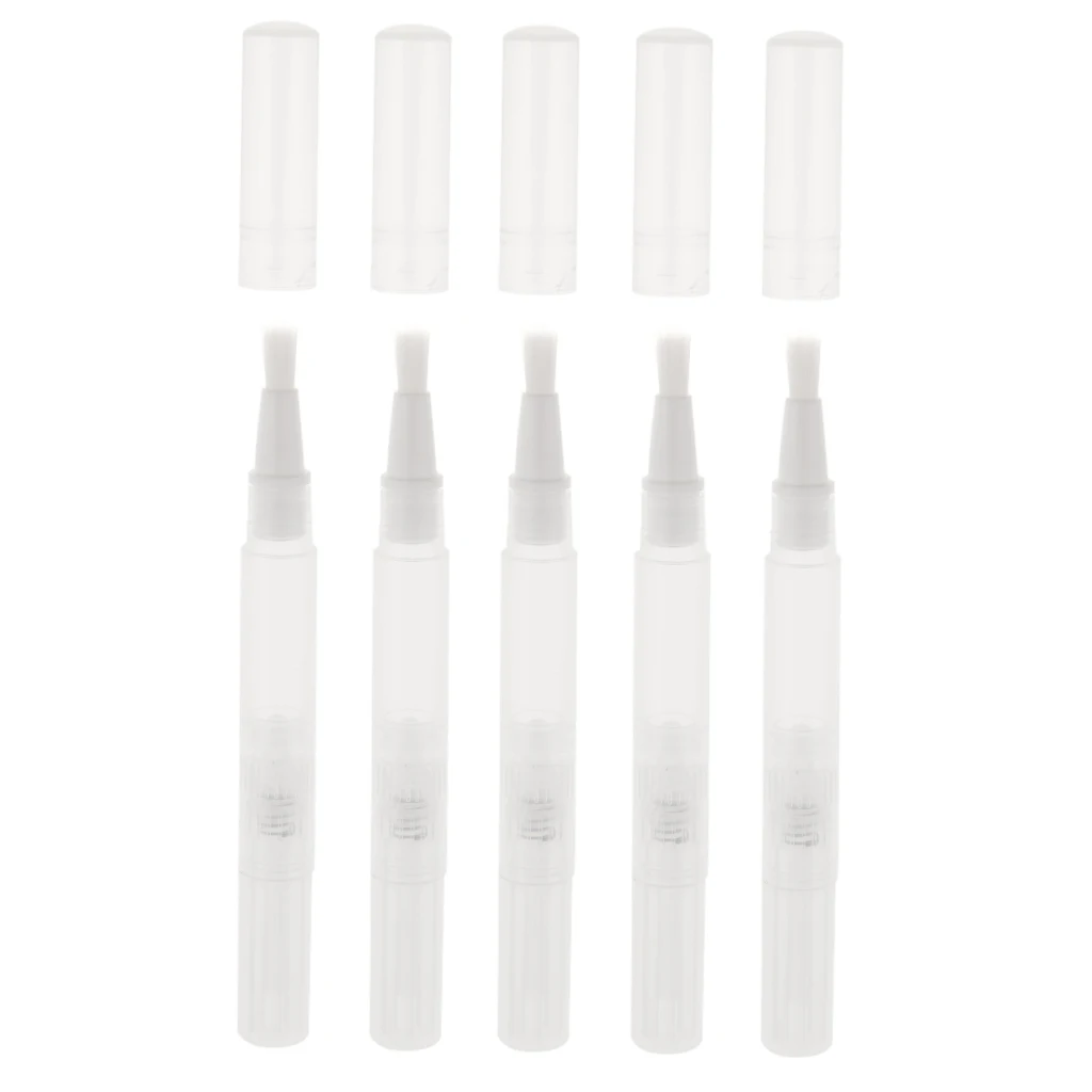 Transparent Empty Cosmetic Spoon Container Tube 3ml Lip Gloss Making Kit Plastic Twist Pen for Essential Oil and Nail Care