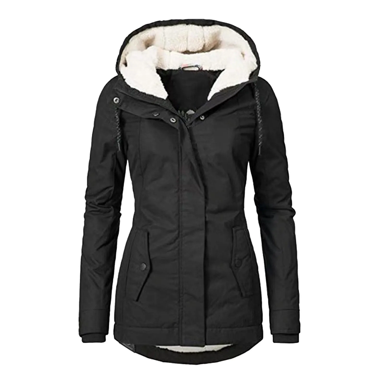 Women\'s Outerwear Hooded Warm Thick Casual Fashion Quilted Coats 2024 Autumn Winter Vintage Mid Length Lady Cotton Clothes