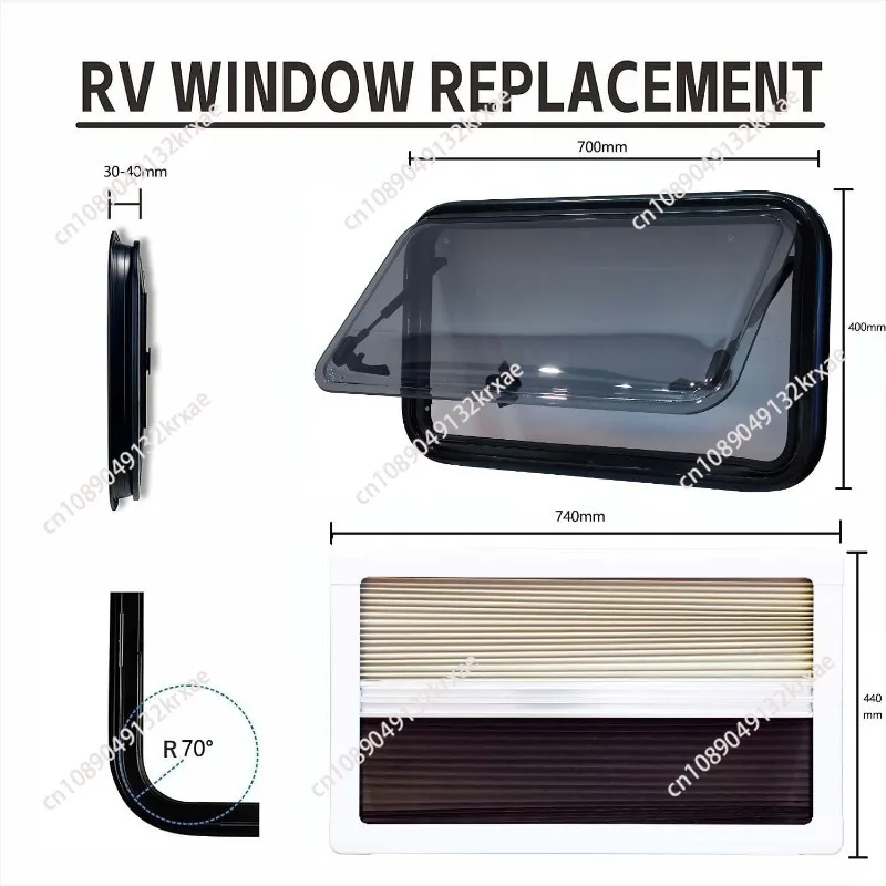 RV Push Out Window Acrylic Push Out Window Pleated Inner Frame Size Optional RV Accessories