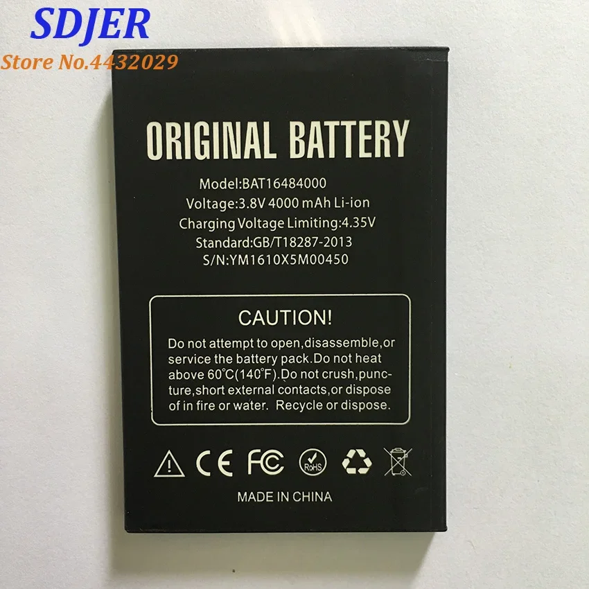 

Original Large Capacity BAT16484000 Battery 4000mAh Smart Mobile Phone For DOOGEE X5 Max X5Max Pro