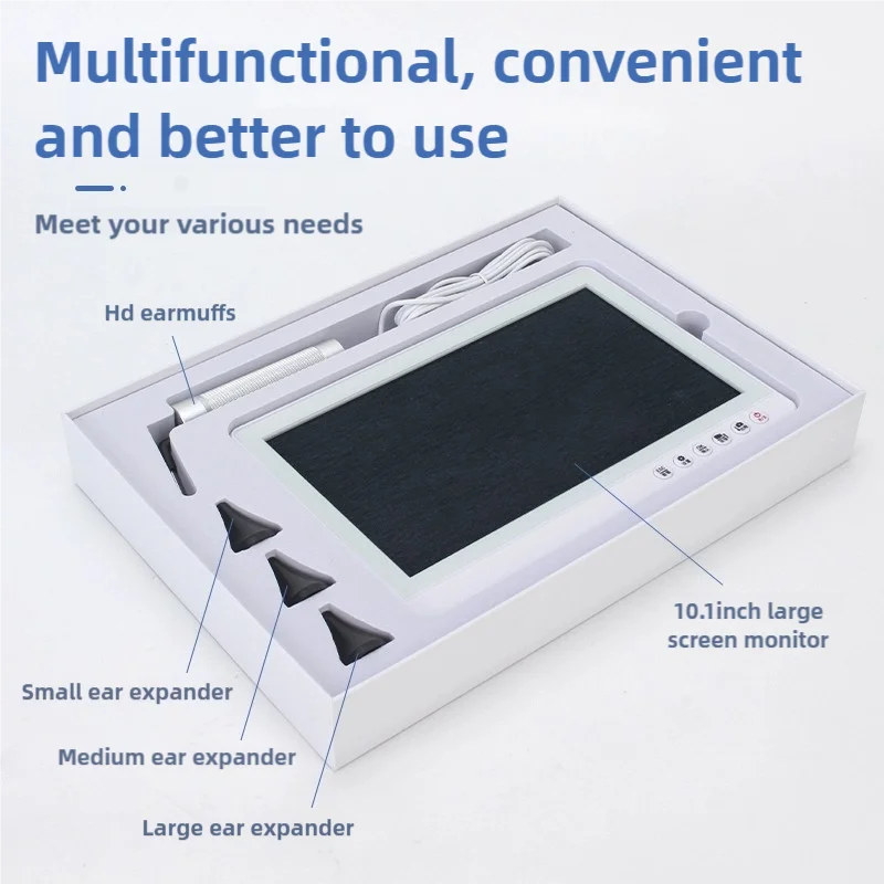 Professional 10.1inch HD Large Screen Visual Ear Picking Endoscope, illuminated Ear Digging Tool for Ear Canal Inspection