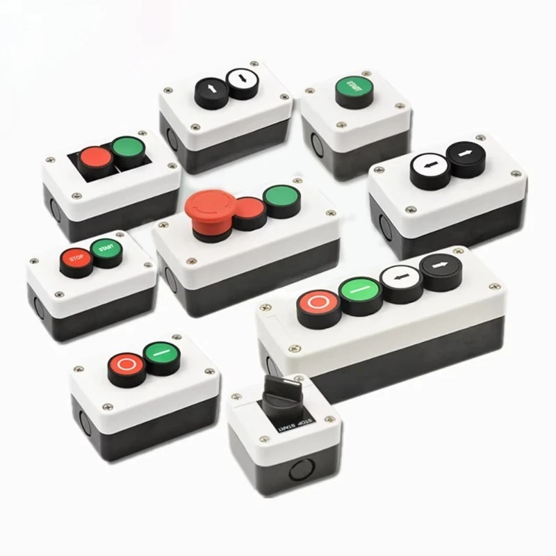 Arrow Sign Indicating Start Stop Self Momentary Waterproof Button Box Switch Emergency Stop Industrial Handheld Control Box