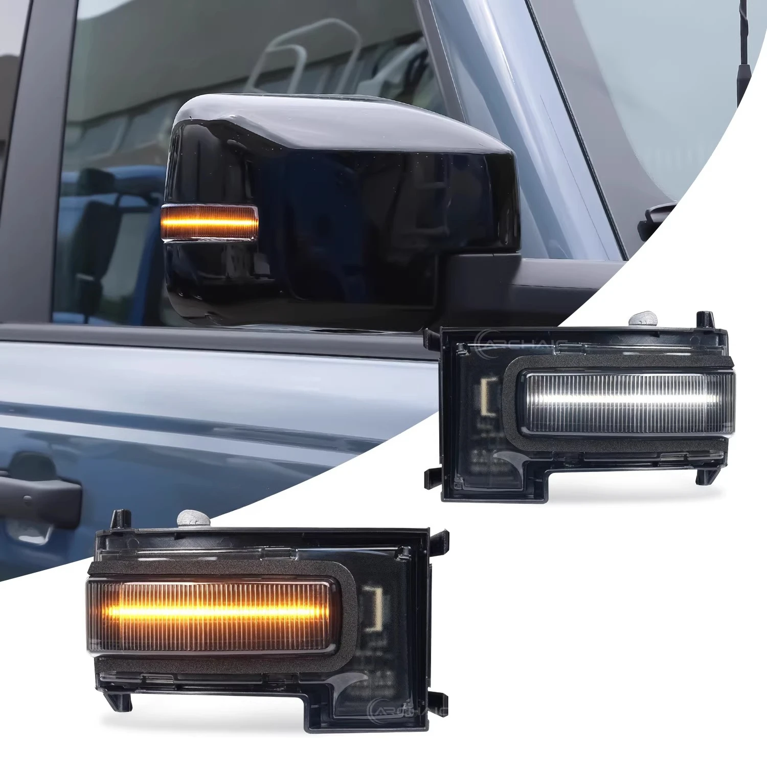 

For Ford Bronco 2021-2023 Rearview Mirror Light Modification Switchable Yellow and White Daytime Running Lights Car Accessories