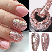 UR SUGAR 7.5ml Sparkling Gel Nail Polish Rose Gold Glitter Sequins Gel Semi Permanent Soak Off UV LED Nail Art Vernis