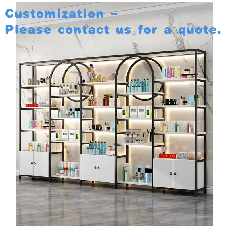 

custom.Boutique Wall Mount Display Cosmetics Shop Display Rack Shoe and Bag Rack Cabinet Cosmetic Store Shelf Display Stand