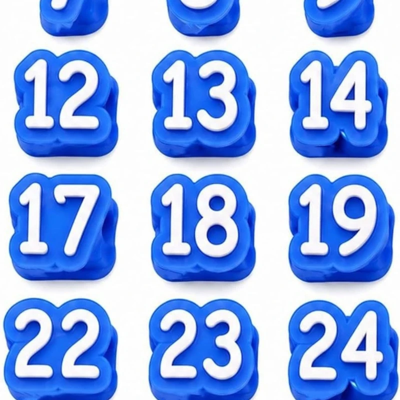 Raised Numeral Pencil Labels Pencil Toppers Decoration for Shared Pencil Sorting, Desk Order and Classroom Supplies