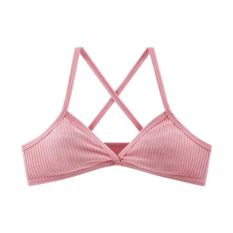الراحة الملابس الداخلية حمالات الصدر القطنية للنساء رقيقة نمط غير المبطنة Bralette مثير عميق الخامس مثلث كوب الصليب الجمال الظهر الصدرية المؤنث