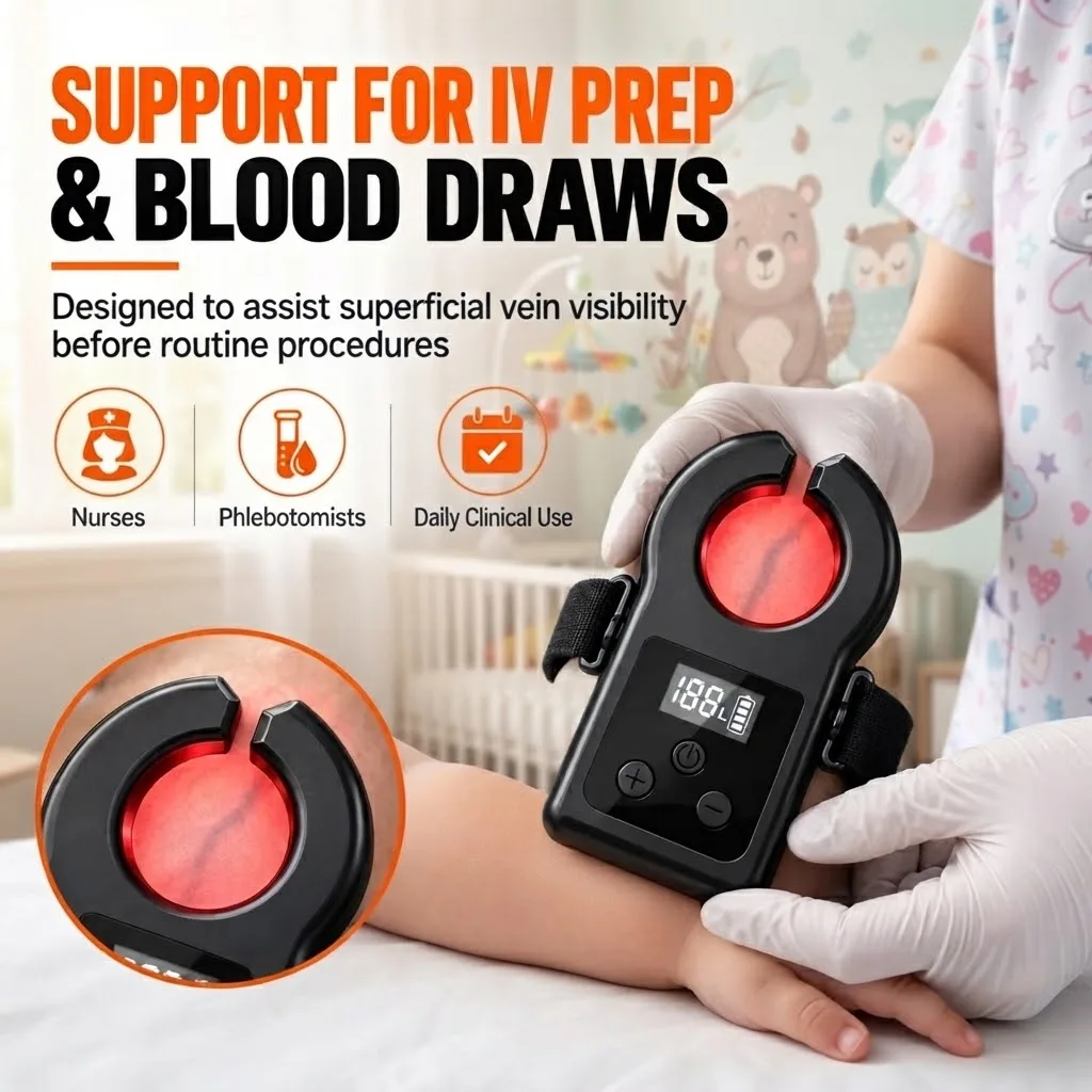 Arm Strap Medical Blood Vessel Locator Handheld Infrared Vein Detector Portable Vein Finder Device LED Lamp Vein Scanner USB