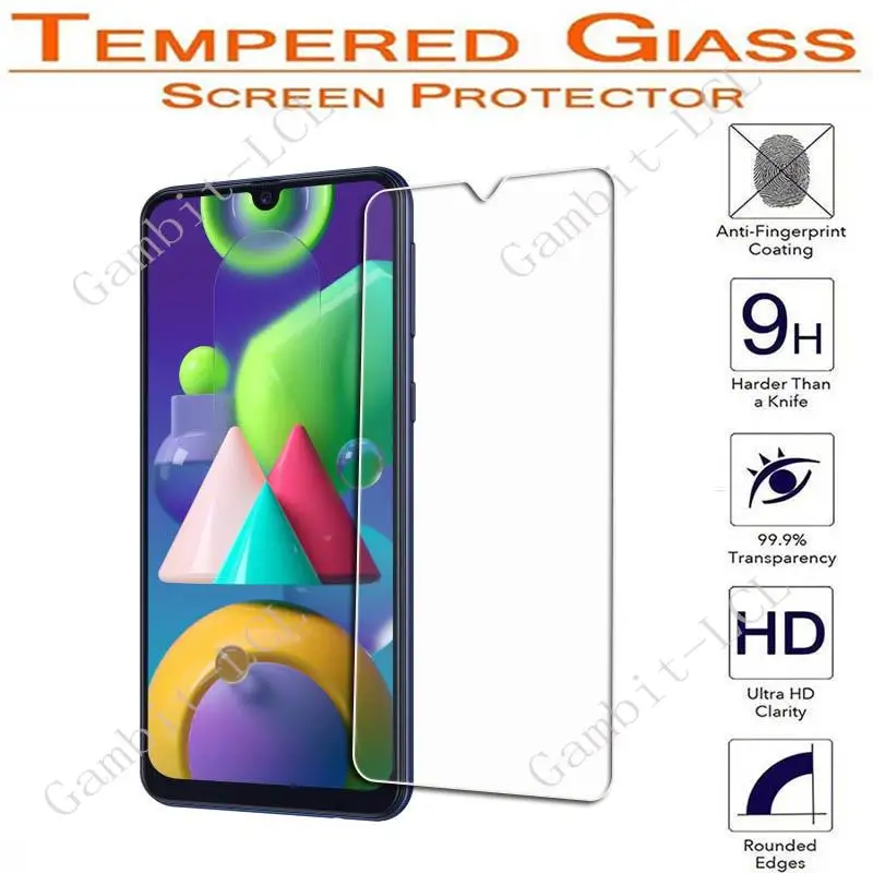 Protector de pantalla de vidrio templado para Samsung Galaxy F52 5G F62 M02 M02s M12 M22 M21 M32 M42 M52 M62 Xcover 4 4S 5 Pro
