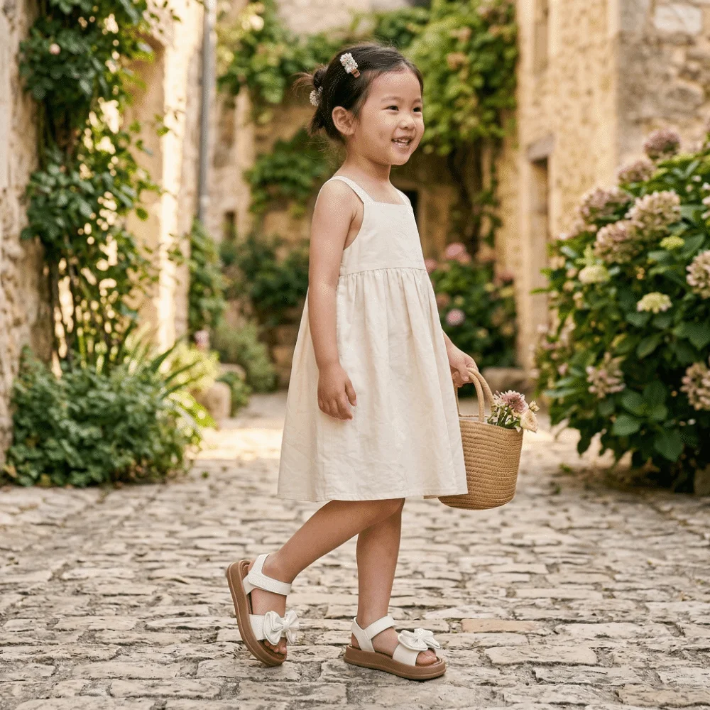 

Comfortable Girls Bow Sandals Breathable Versatile Style Children Beach Sandals Multi Functional Soft Bottom Princess Sandals
