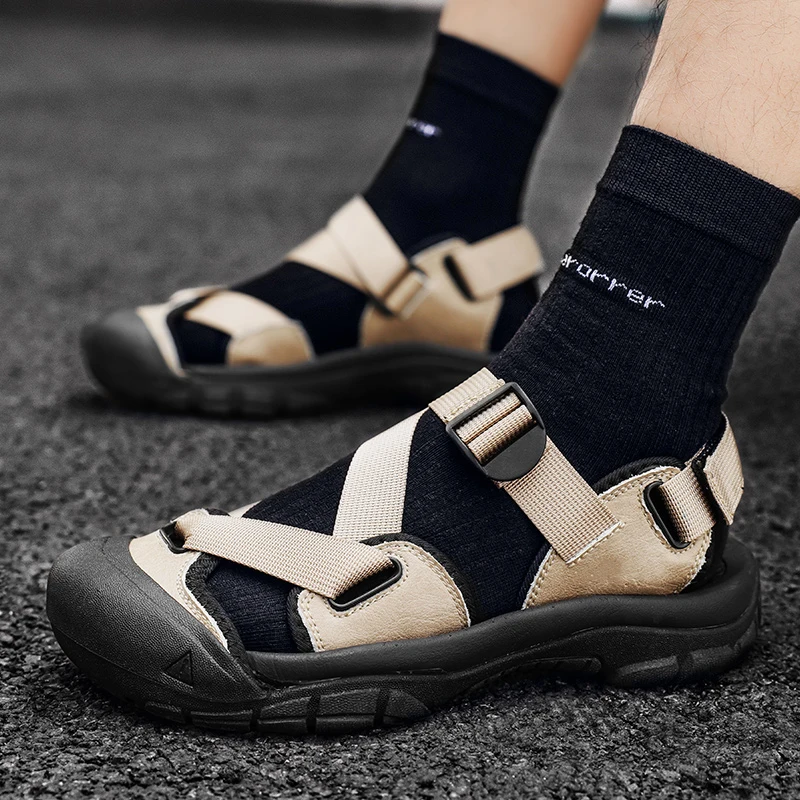 

2025 KEN Лето — унисекс, уличная обувь для воды, быстросохнущие пляжные сандалии с защитой от скольжения пальцев для мужчин и женщин, модные мужские сандалии