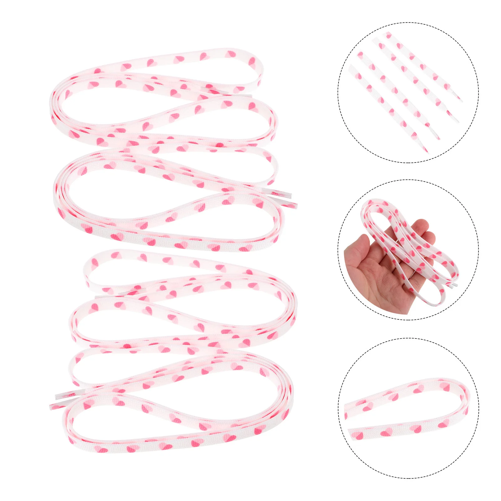 

1Pair Heart Pattern Shoelaces Cute Flat Shoe Laces for Sneakers Boots Casual Footwear Decorative Athletic Laces Valentine Gift