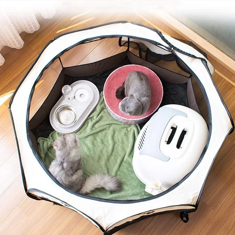 Octagonal Pet Tent Foldable Portable Oxford Cloth Cat and Dog Nest Outdoor Easy Operation Large Dog Cages Cat Fences view 2