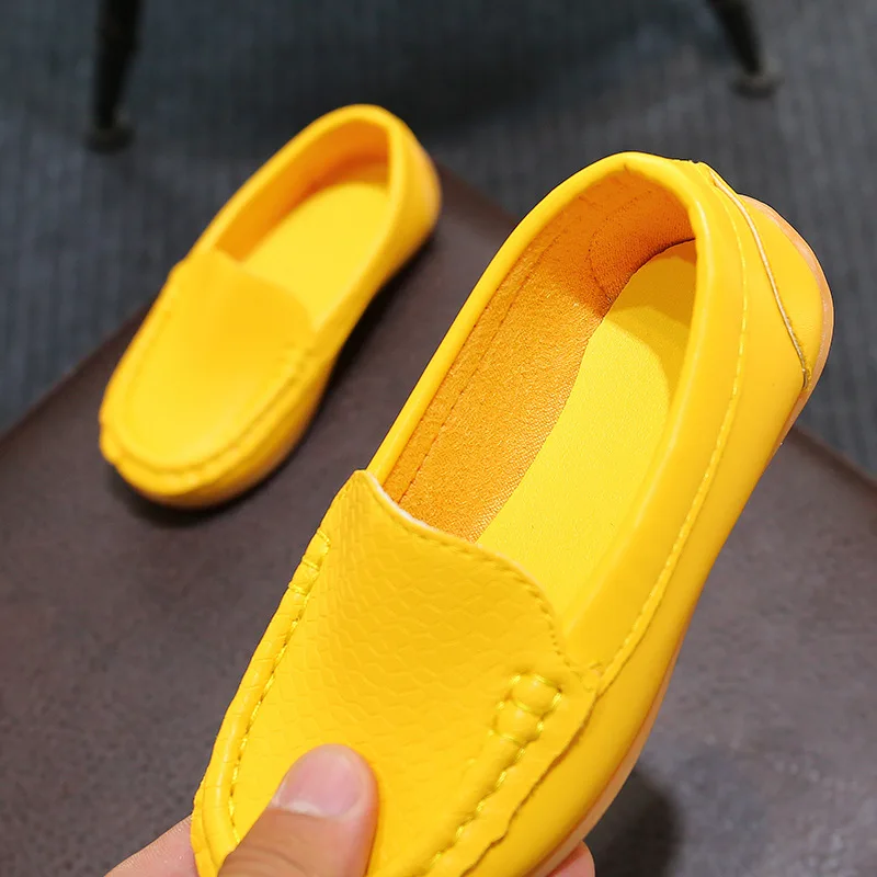 12 Colors All Sizes 21-36 Children Shoes PU Leather Casual Styles Boys Girls Shoes Soft Comfortable Loafers Slip On Kids Shoes